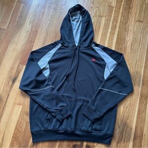 New Balance Men’s Black Gray Red Size Large Pullover Athletic Sweatshirt Hoodie